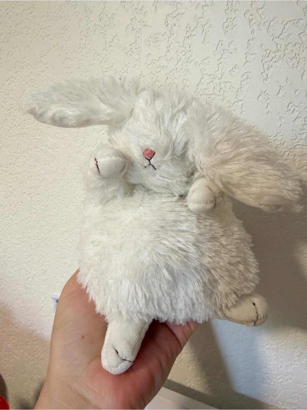 Bunnies By The Bay White Floppy Fluffy Itty Bitty Plush Bunny Stuffed Animal 6”